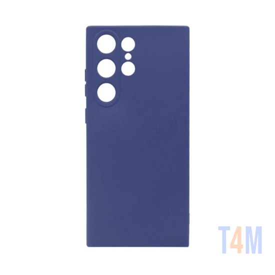 Capa de Silicone com Moldura de Câmera para Samsung Galaxy S23 Ultra Azul